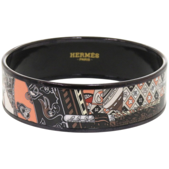 Like new Hermes enamel GM metal multicolor bangle 0897HERMES